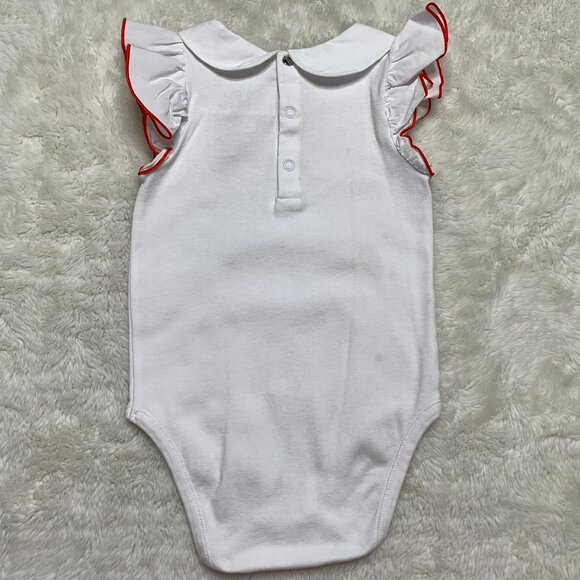 Jacadi Toddler Girl White Embroidered Ruffled Onesie Size 36 Months - Picture 8 of 10